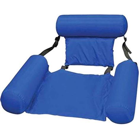 Fauteuil flottant bleu, siège de piscine, lit d'eau gonflable paresseux DXGHC (1/4)