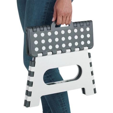 Wenko – Marchepied pliable antidérapant en plastique durable – Charge maximale 150 kg – Hauteur 22 cm – 4 pattes stables – Poignée de transport (1/7)