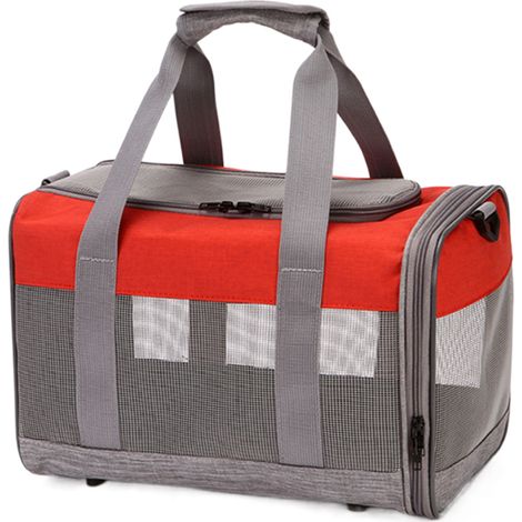 Kleintier-Transporttasche, atmungsaktive Netz-Reisetasche mit Sichtfenster für Meerschweinchen, Kaninchen, Hamster, Vögel, Bartagamen, Kätzchen usw.