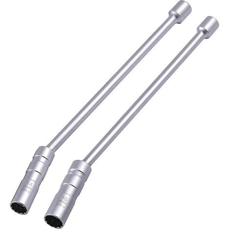 Zündkerzenschlüssel-Set, lang, 14 mm und 16 mm, 2-teilig, Zündkerzensteckschlüssel, dünnwandig, magnetisch, universell, flexibel, 360° drehbar, Zündkerzenschlüssel zum Wechseln von Zündkerzen an Autos (1/5)
