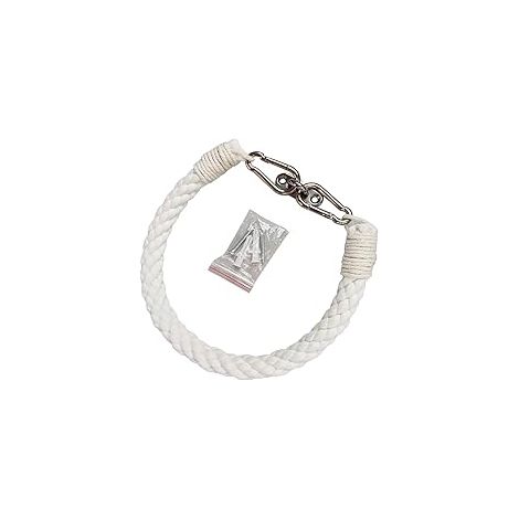 Porte-Papier Toilette - Corde Coton Naturel - Support Acier Inoxydable - Fixation Murale - Blanc - 1 Pièce (1/5)