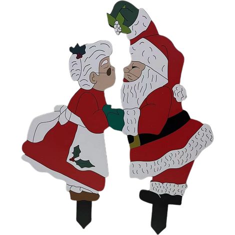 Pancartes de Noël pour Jardin - Décorations de Pelouse Père Noël en Bois pour Extérieur (1/5)