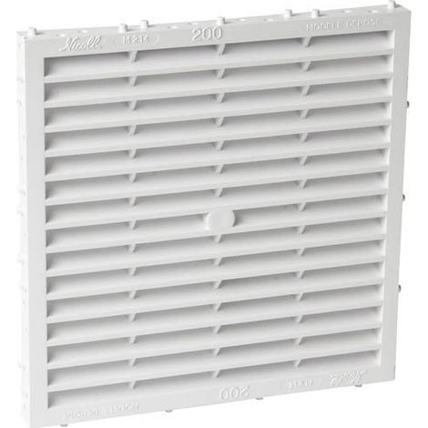 Nicoll – Grille aération VMC carrée 191x191mm – Surface de passage 200cm² – À sceller – Moustiquaire intégrée – Résistante aux UV