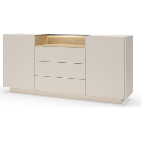 CASSETTIERA, beige + rovere cremona, 176,4 x 83 x 39,5 cm