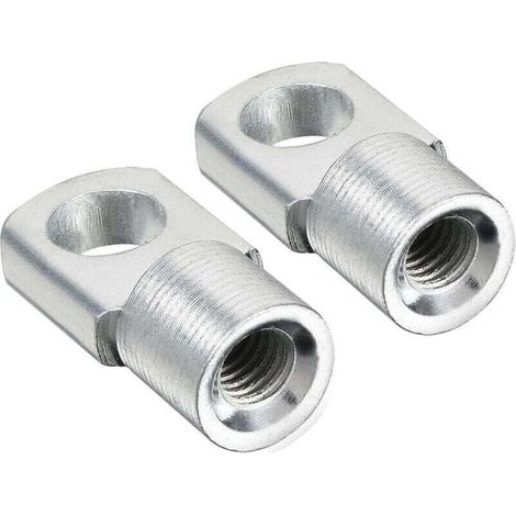 M6 gas spring end cap, 8mm internal thread, hole diameter, A3 steel, silver, 2 pieces (1/4)