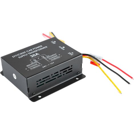 30A Audio-Navigations-Spannungswandler DC 24V auf DC 12V Netzteilregler Reduziertransformator für PKW, LKW und Bus (1/5)