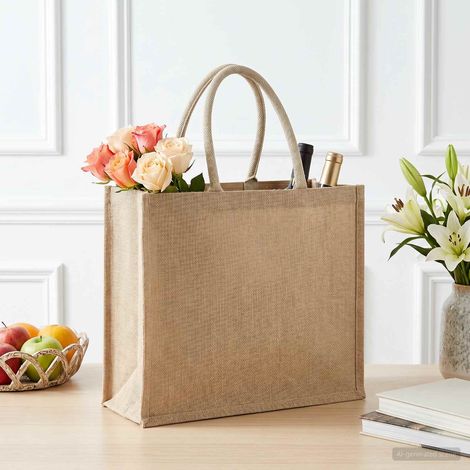 vidaXL Sacs en jute 10 Naturel 42 x 33 x 19 cm 100 % jute Tossa (1/5)
