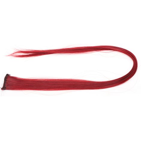 Clip-in-Haarverlängerungen, glatt, leuchtend gefärbt, für Kostüme, Partys, Cosplay, Feiertage, Rot (1/5)