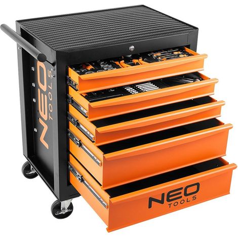 Neo Tools Carro de taller metálico 117 piezas 5 compartimentos (1/3)