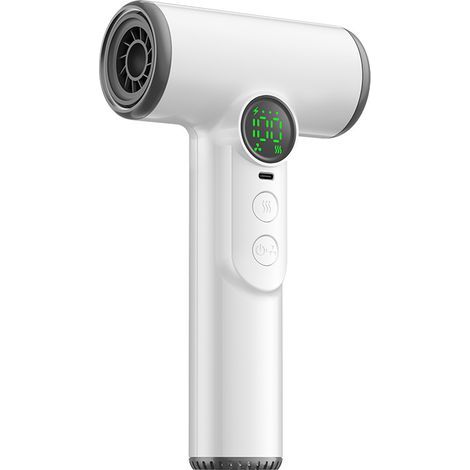 Séchoir à Cheveux Portable et Rechargeable par USB - Batterie Lithium 15600mAh, 6 Niveaux de Vitesse et de Température (Chaud/Froid) - Idéal pour Voyage, Utilisation à la Maison, en Voiture ou en Rand (1/5)