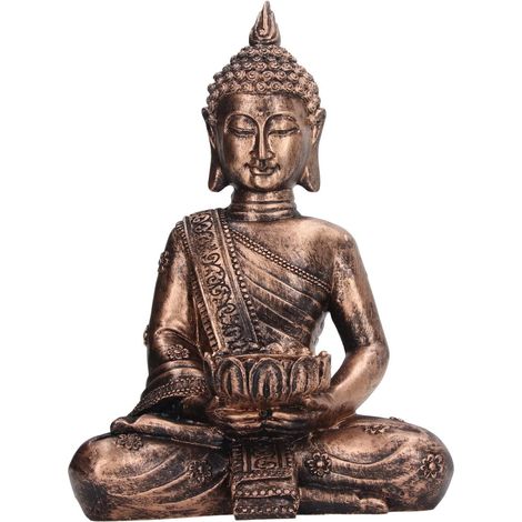 Statue De Bouddha, Figurine De Bouddha Serene Buddas Résine Petite Figurine Sculpture De Méditation Sculpture Feng Shui Sculpture Chanceuse pour Bureau Bureau Spirit Room Decor (1/5)