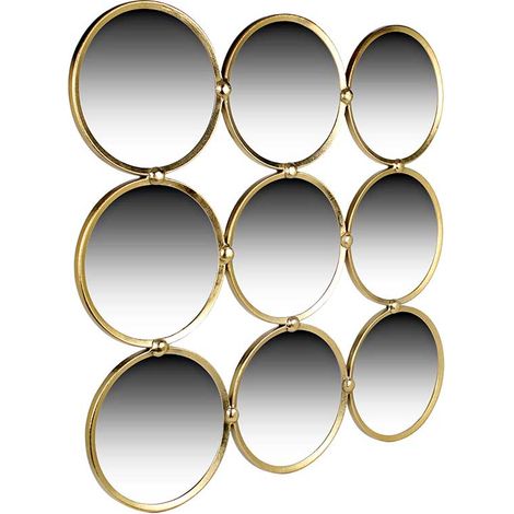 Miroir cercles aluminium doré 83x2x83cm