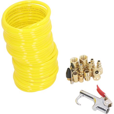 Lot de 14 pcs accessoire compresseur air avec raccord rapide 1/4 pouce NPT et tuyau flexible PA pour gonflage nettoyage auto (1/5)