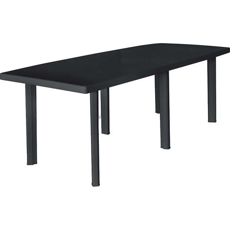 Gartentisch Anthrazit 216x90x72 cm Kunststoff