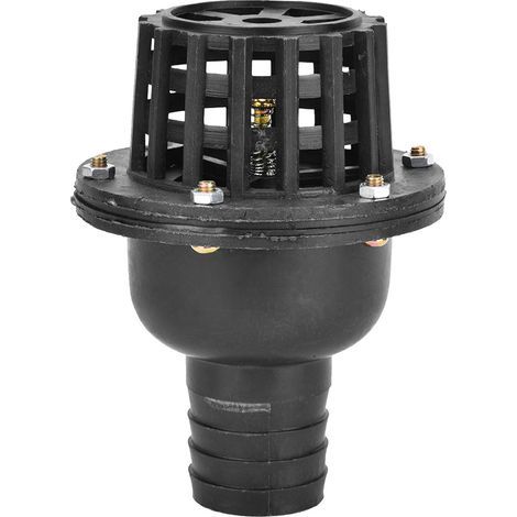 Schwarzes PVC-Fußventil für Wasserpumpen, Flachventil für Niederdruckmaschinen (1,5 Zoll). (1/5)