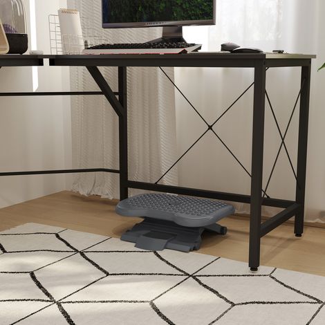 bureau ordinateur repose pieds réglable 46x35 cm gris OKMYHOME (1/4)