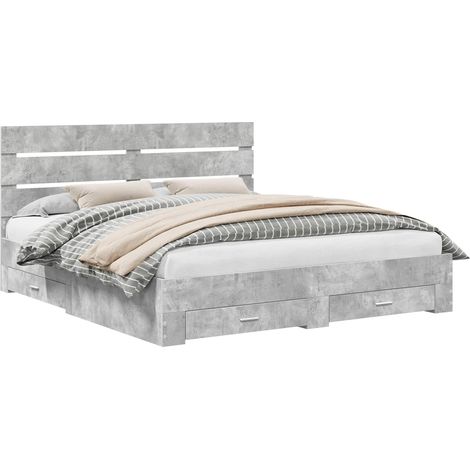 Maison Exclusive - Struttura del letto con cassetto Grigio cemento 180 x 200 cm (1/5)