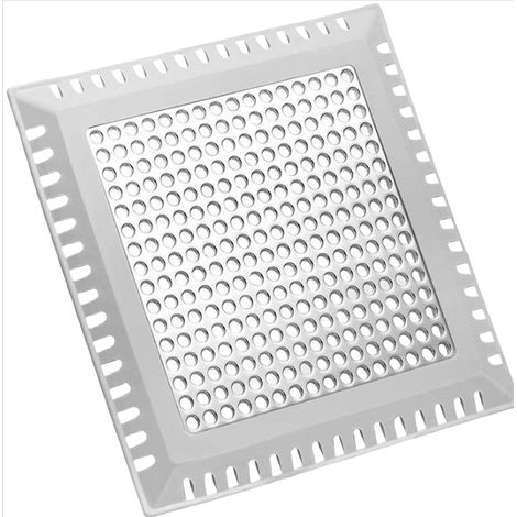 Couvercle Drain Carre 4.9" Inox Silicone Attrape Cheveux SDB (1/5)