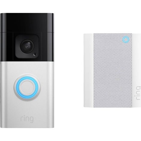 ring B0BFJNL42P Interphone vidéo IP Video Doorbell + Chime (2nd Gen) Wi-Fi nickel (mat), noir C872932 (1/5)