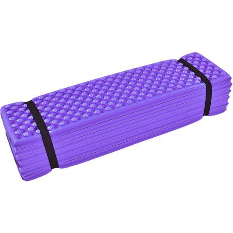 Tapis de sol pliable en mousse pour camping extérieur, matelas imperméable pour plage et tente, coussin de couchage violet (1/5)