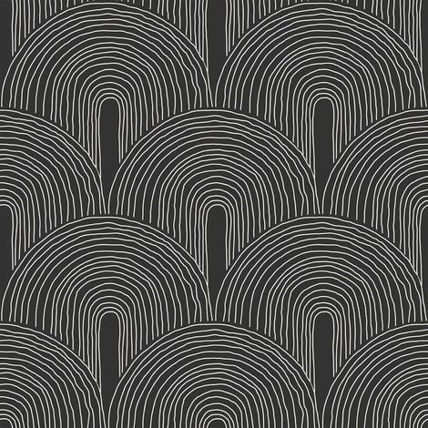 Papier Peint Géométrique Noir Boho Abstrait Arcs Papier Peint Graphique Adhesif Mural Decoratif Chambre Salle De Bain 44,5Cm[BI50] (1/5)