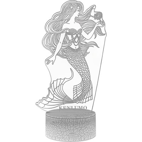 Lampe Chevet Princesse Sirène - Télécommande et Fonction Tactile - Ambiance Douce Chambre Enfant - 1 Pièce (1/5)