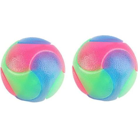 Balle pour Chien,Jouet pour chien,2 pcs Balle De Chien en Caoutchouc Ballon Chien Indestructible Jouet Chien Balle,brillera (1/4)