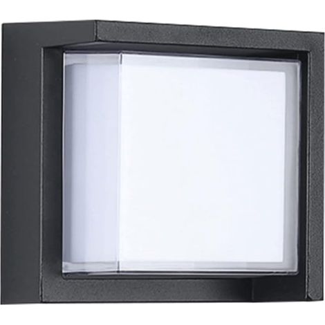 Demi-couvercle noir - Lèche-mur étanche IP65, applique murale bricolage moderne en aluminium 12W, applique de jardin à LED, applique murale pour couloirs intérieurs extérieurs, salon de jardin (1/5)