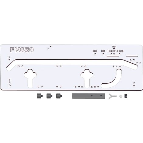 Gabarit fraisage joints de plans de travail cuisine – Accessoire pour défonceuse – Matériau durci – Pour joints à 90° et 45° – IWP650 – Mw-Tech (1/5)