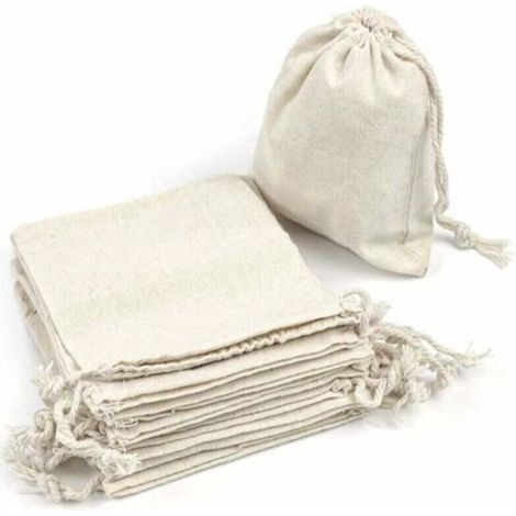 Lot de 50 sacs en coton avec cordon réglable. sac cadeau. sacs en tissu pour travaux manuels. sac en tissu pour matériel de peinture. sac d'anniversaire