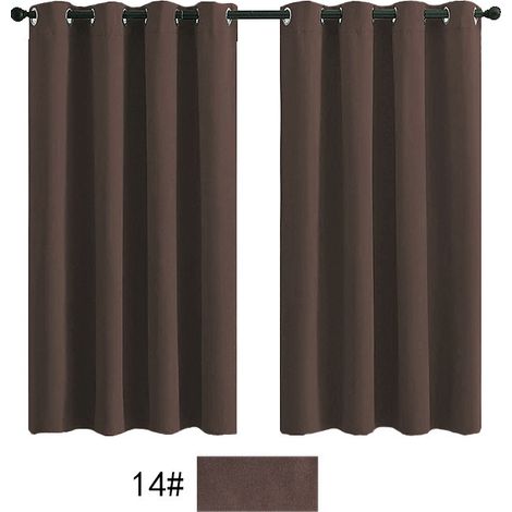 Rideau occultant pour salon, rideau isolant thermique, rideau à œillets, convient pour porte-fenêtre (2 pièces, 132 x 183 cm).
