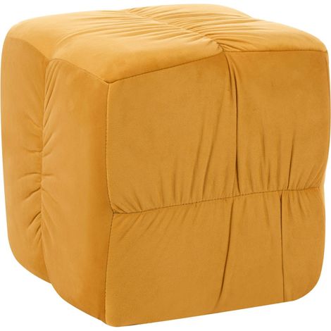 Pouf TURLEY Samtstoff Senfgelb (1/5)