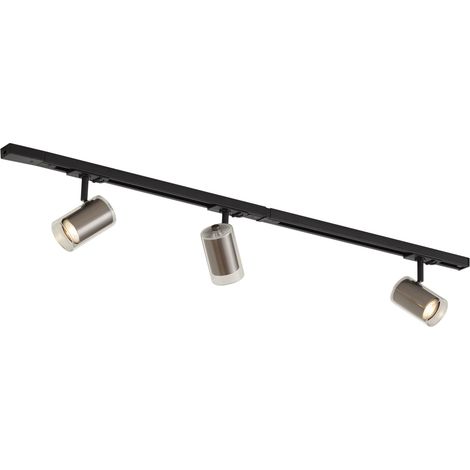 QAZQA Modern Track Lighting System Black with 3 Gunmetal