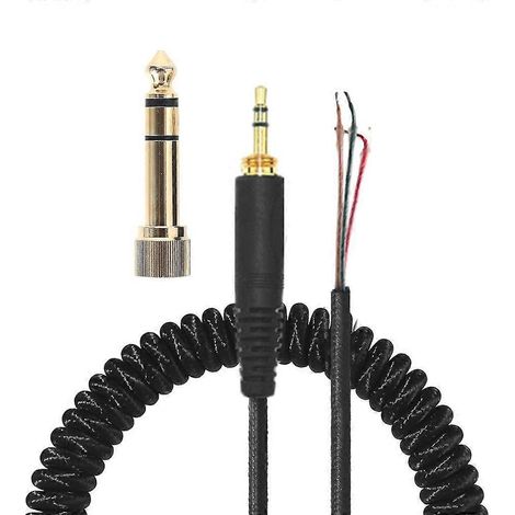 Câble de remplacement à ressort spiralé pour casque Audio-Technica ATH-M50 (1/4)