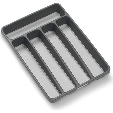 Plateau de rangement pour couverts, modèle classique à 5 compartiments, aspect granit (1/5)