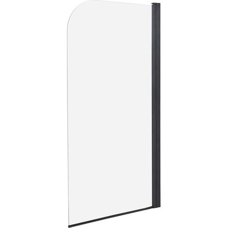 Paroi de Douche Minimaliste en Verre Trempé Réglable 140 x 80 cm Noir Lapan