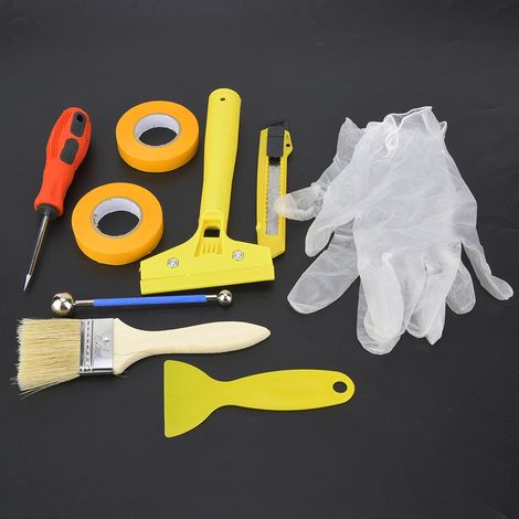 9 Lames de Racloir Fonctionnelles Pistolet à Calfeutrer Outil de Remplissage de Joints Accessoires Lot (1/4)