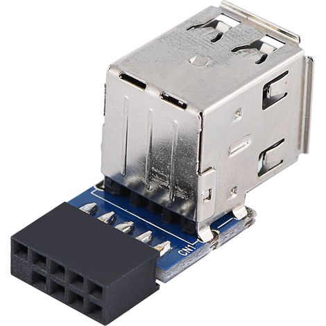 Lot de 5 adaptateurs USB 2.0 - Convertisseur 9 broches vers 2 ports USB-A pour carte mère PC