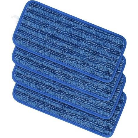 Lot de 4 Lingettes Réutilisable pour Swiffer Wet Jet Chiffon Rechange pour Swiffer Wet Jet Balai Spray Serpillières en Microfibre Lavable Nettoyer Le Sol Sec ou Humide (4pcs-bleu)-