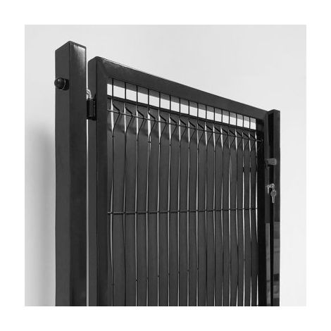 Cloture & Jardin – Portillon jardin grillagé occultable 1,10m – Aluminium gris anthracite – Occultation PVC souple – Largeur 1,50m (1/4)