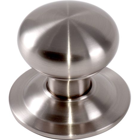 MICEL - 11904 - Pomello liscio per porte d'ingresso, rotondo, finitura in acciaio inox, pomello attaccato alla piastra, diametro ø 70 mm, Tipo di montaggio Imbullonato, Incluso: Pomello + piastra