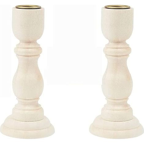 Wooden Candlestick 12.5x6x2cm Brown Craft for Dining Table Church Ornaments - Natural Wood Style (1/5)