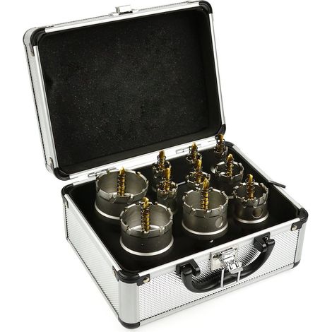 Jeu de scies cloches en carbure pour métal avec forets en titane, 10 pièces, 16-53 mm (10) (1/4)