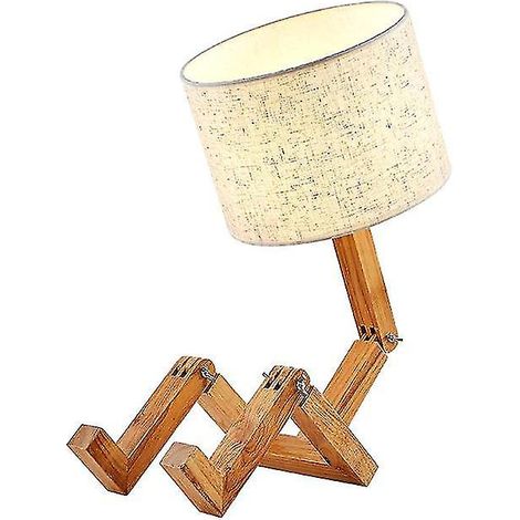 Lampe de table pliante en bois en forme de robot (1/5)