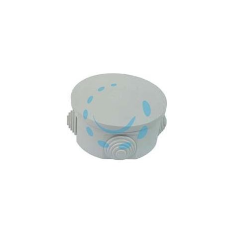 SCATOLA STAGNA TONDA CON COPERCHIO E 4 PASSACAVI IP44 - ø mm.80x40h. (002)