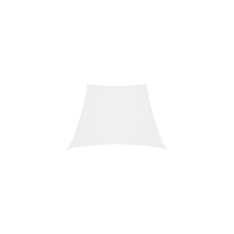 Voile d'ombrage en tissu Oxford, forme trapézoïdale, 2/4 x 3 m, blanche- Crezuo (1/4)