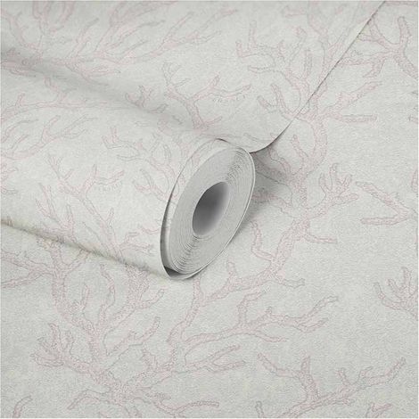 Papier peint beige gris fond marin Tapisserie intissée motif corail pour salle de bain Papiers peints thème marin pour cuisine (1/5)