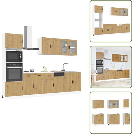 Ensemble d'armoires de cuisine 7 pcs Kalmar bois d'ingénierie - Ensemble D'armoires De Cuisine - Ensemble D'armoires De Cuisine - Ensemble D'armoires - Armoire De Cuisine (1/5)