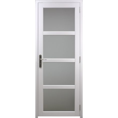 Blocco porta in tessuto bianco Tana H204 x L73 Spinta a destra (1/3)