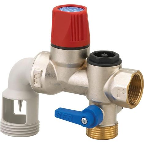 1 Groupe de sécurité coudé Inox Diamètre 20 x 27 mm Pour chauffe-eau stable ou horizontal